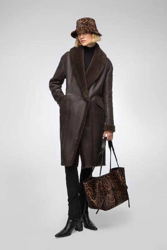 Breathable Design Murielle - Brown Bitter Shearling Coat