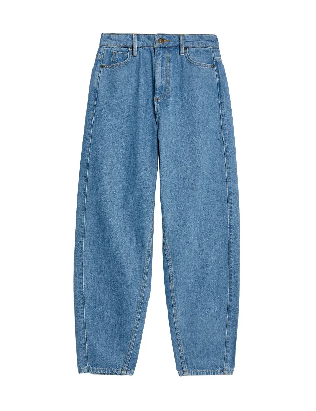 Ethnic Style Relaxed High Waisted Straight Leg Jeans