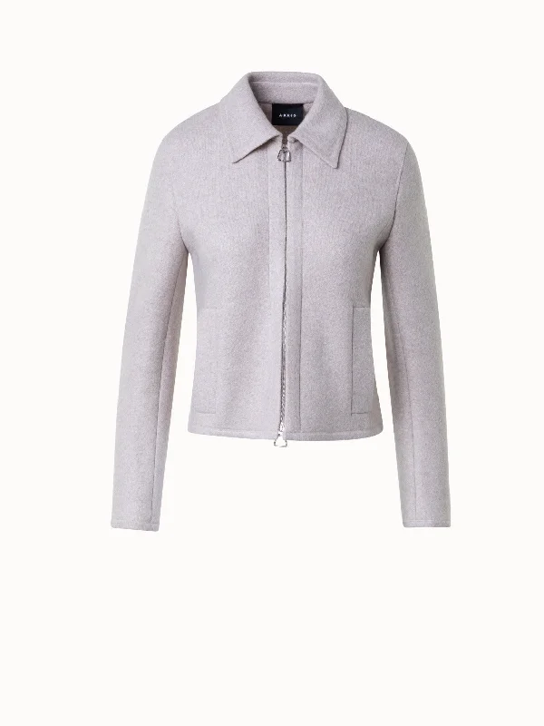 Short Design Short Jacket in 100% Cashmere