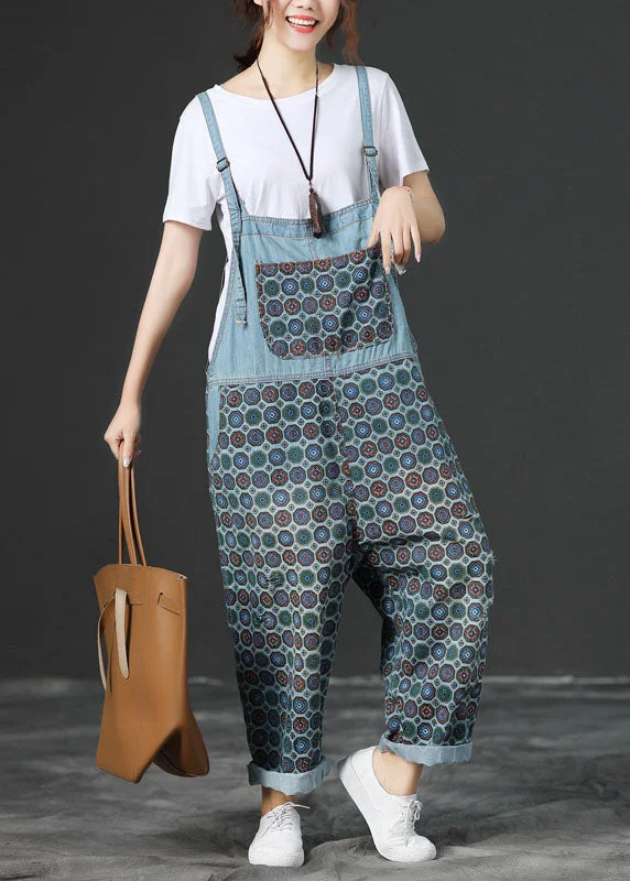 Exquisite Design Light Blue pockets denim Jumpsuits Spring