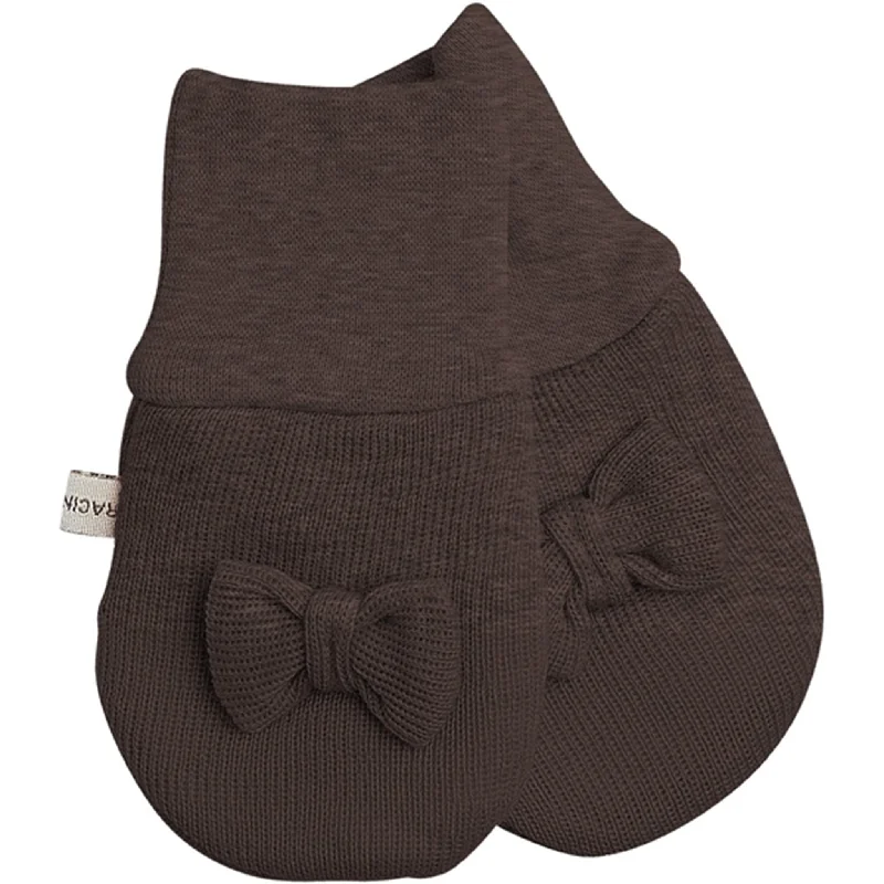 Carefree Racing Kids Baby Mittens without Thumb with Bow Chocolateel