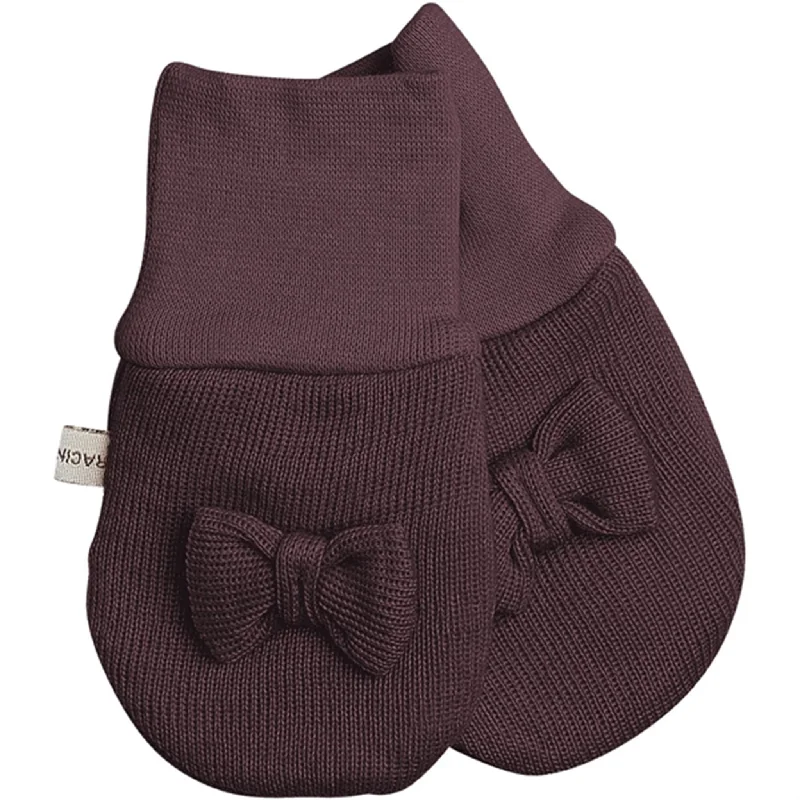 Exquisite Design Racing Kids Baby Mittens without Thumb with Bow Red Grape