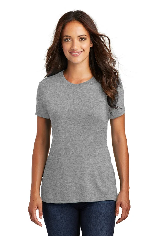 Stretch Design District Womens Perfect Tri Short Sleeve Crewneck T-Shirt - Grey Frost