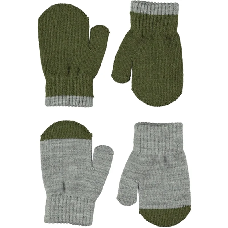 New Autumn And Winter Styles Molo Grey Melange Kenny 2-Pack Mittens