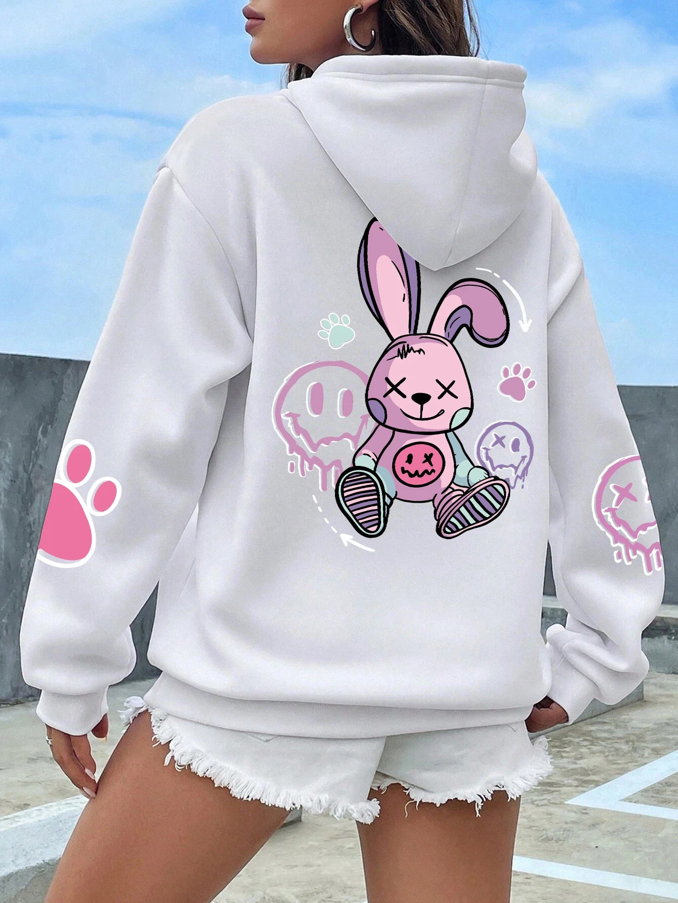 Personalized Design Hip Hop Street Casual Printed Female Hoodies Fashion Hoodie Oversize Loose New Sweatshirts Autumn Warm Fleece Clothing