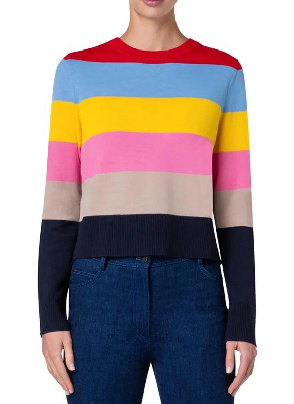 Dessert Matching Colorblock Knit Sweater In Multi