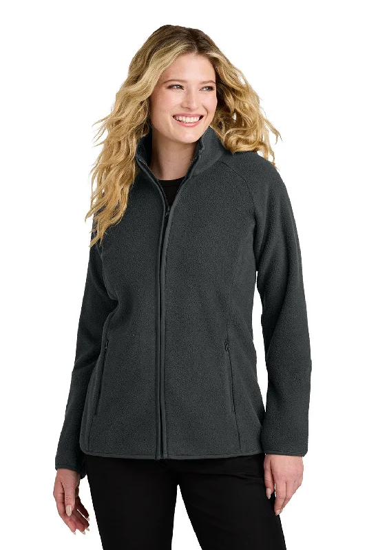 Celebrity Picks Port Authority Womens C-FREE Raglan Pill Resistant Fleece Full Zip Jacket - Steel Grey - New