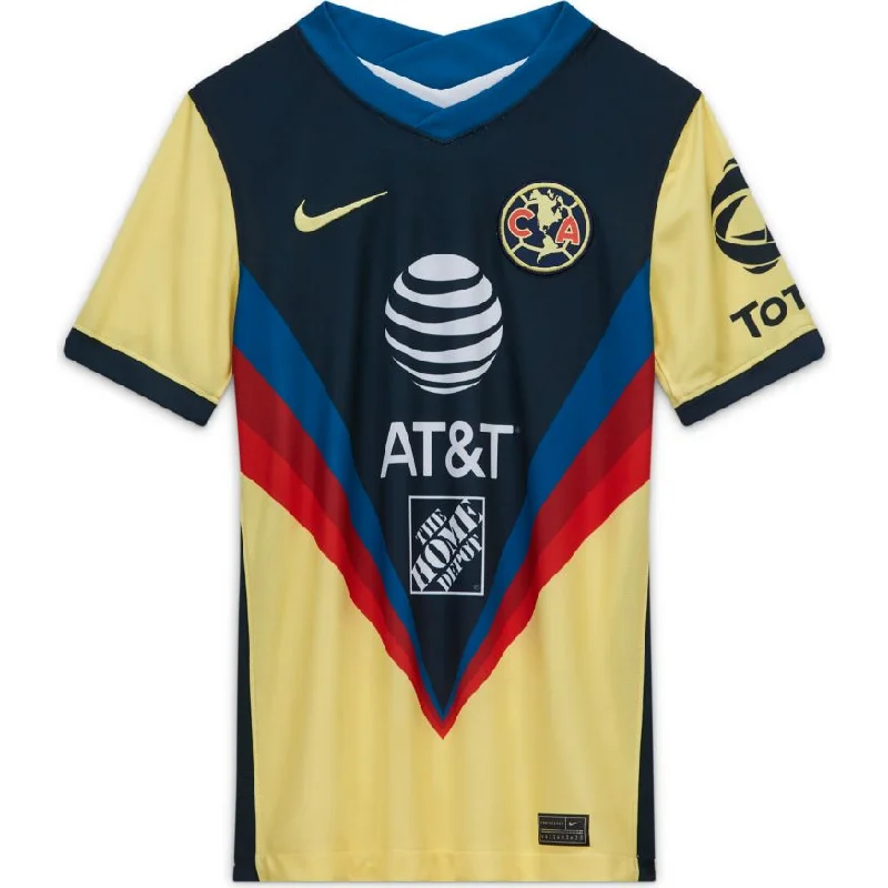 Personalized Wear Nike Youth Club America Stadium Home Jersey 20/21 - Armory Navy/Yellow/Armory Navy