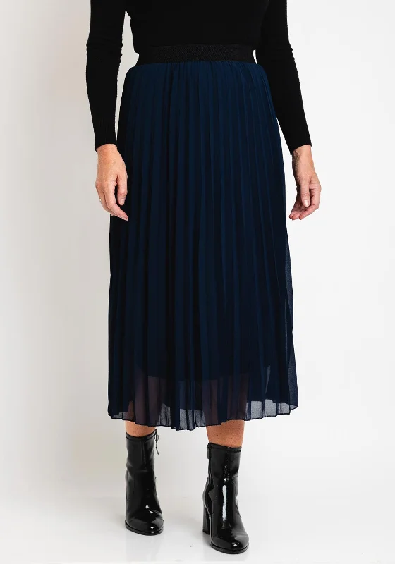 Outdoor Trend Serafina Collection One Size Pleated Midi Skirt, Navy