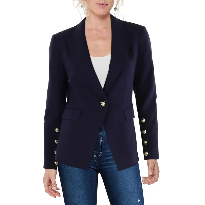 Sports Design Womens Knit Textured One-Button Blazer