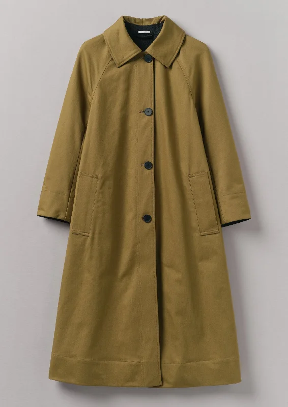 Lively And Youthful Reversible Cotton Wool Coat | Golden Sand