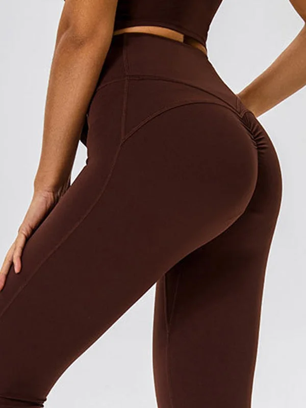 College Style ZASUWA Female High-rise Hip-lift Scrunch Bum Yoga Leggings