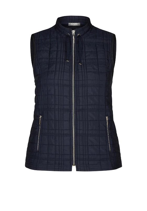 Luxury Style Rabe Zip Up Quilted Waistcoat, Navy