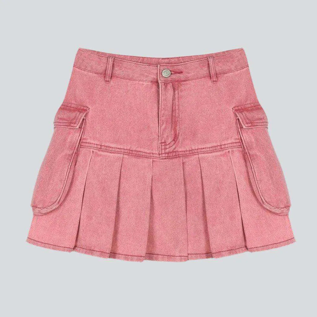 Sports Fashion Cargo pink skater denim skirt