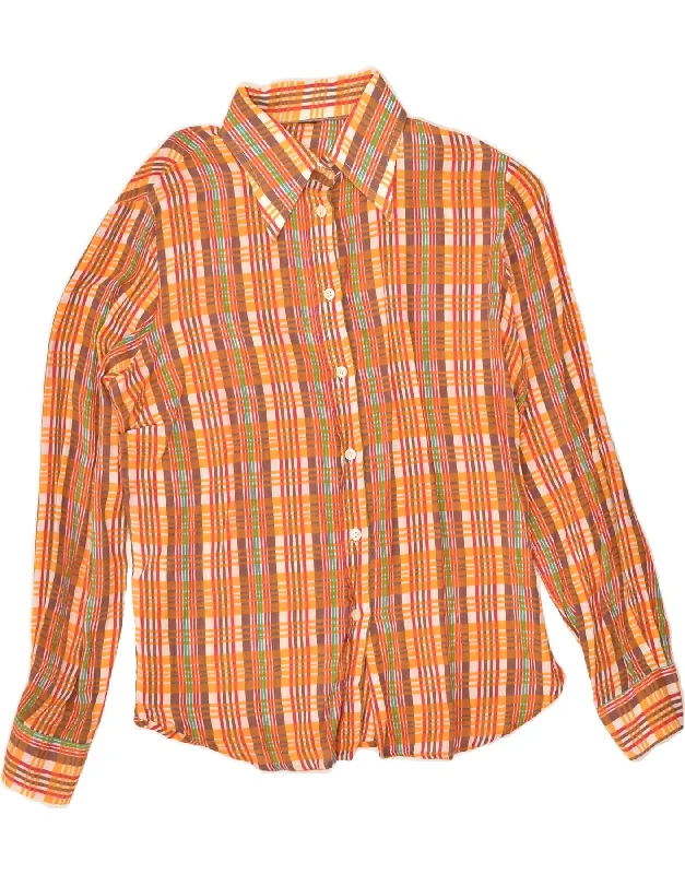 Playful Style VINTAGE Womens Shirt UK 16 Large Orange Check