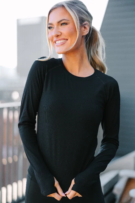 Girl Style On The Run Black Long Sleeve Tee