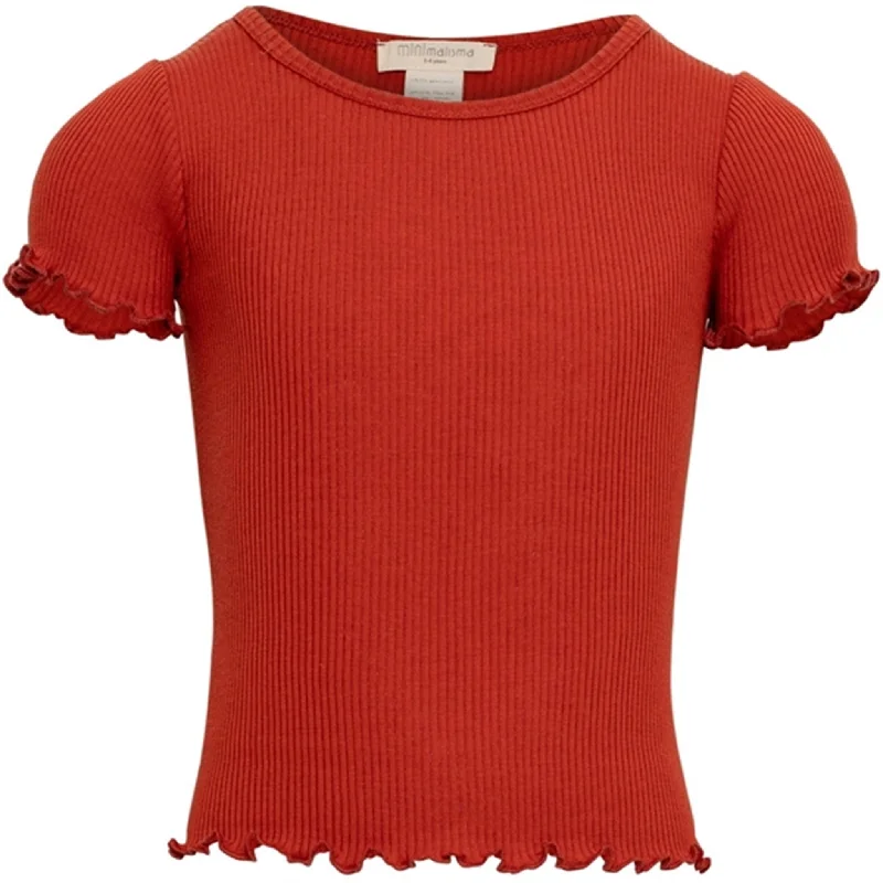 Carefree Minimalisma Blomst T-shirt Poppy Red