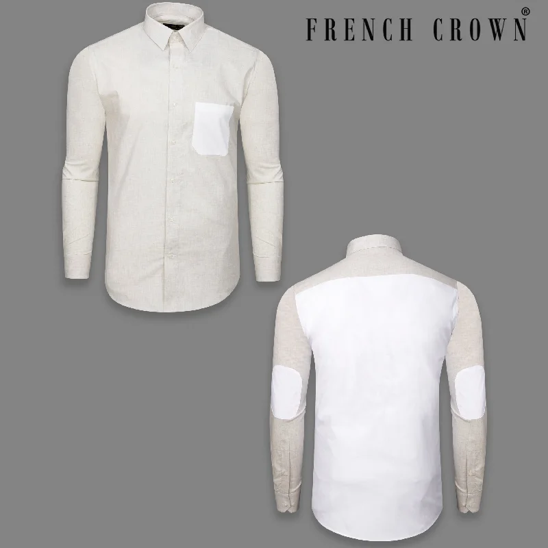 Multifunctional Style Ceramic Cream with Bright White Premium Cotton Designer Shirt