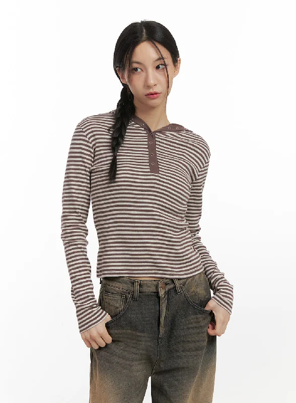 Simple And Comfortable Stripe Hooded Crop Top CN428