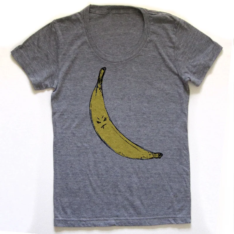 French Style Snaggletooth Banana : women tri-blend tee