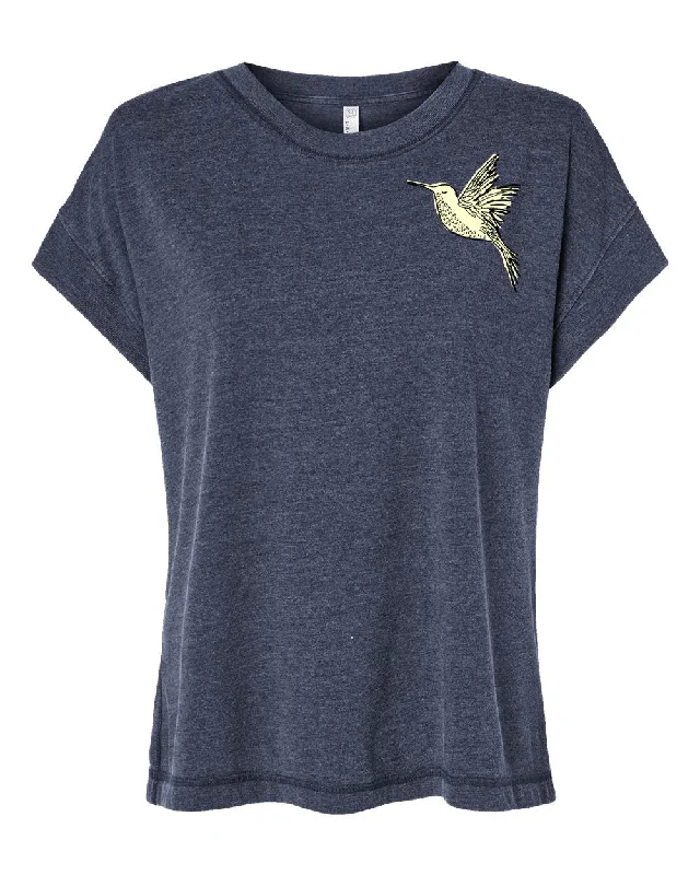 Eye-catching Personality Hummingbird : Vintage Wash Loose Tee