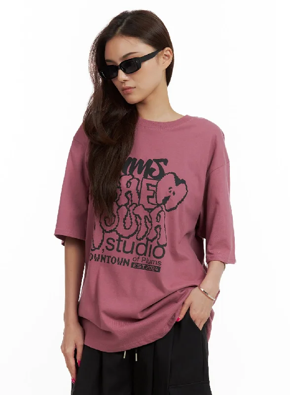 Casual And Comfortable Oversized Graphic Tee CU417