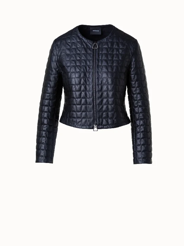 Retro Fashion Short Quilted Leather Jacket