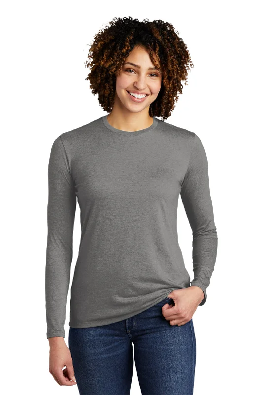 Double-sided Wear Allmade Womens Long Sleeve Crewneck T-Shirt - Aluminum Grey