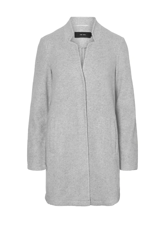 Urban Sense Vero Moda Brushed Katrine Knit Jacket, Light Grey Melange