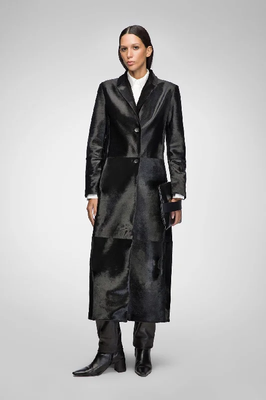 Feminine Charm Helene - Black Shearling Coat