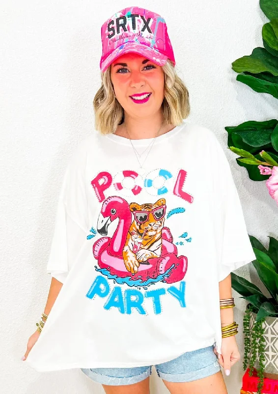 Stretch Design Pool Party Tee - White