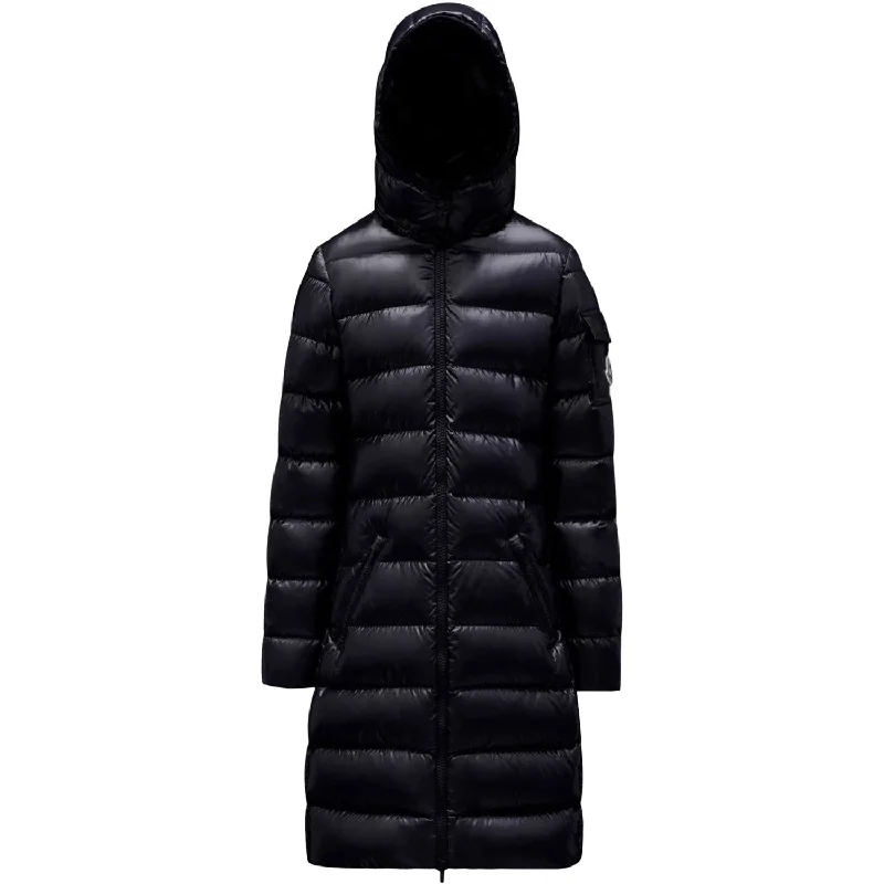 Luxury And Elegant Moncler Navy Moka Long Coat