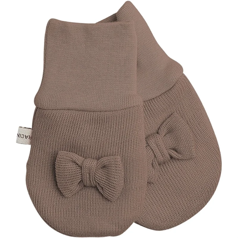 Classic Style Racing Kids Baby Mittens without Thumb with Bow Rose Brown