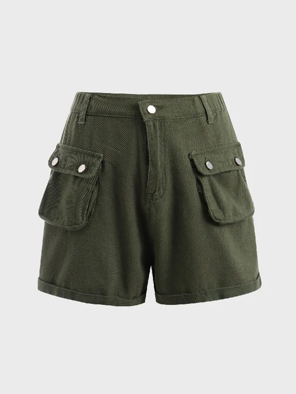 Urban Sense Midsize Summer Essential Elastic-Waist Cargo Shorts