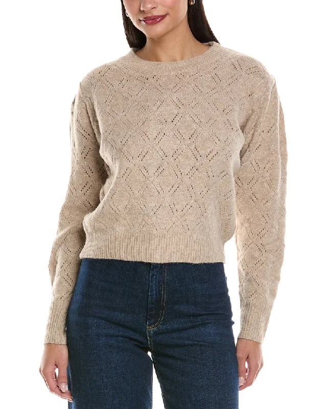 New Autumn And Winter Styles ANNA KAY Pointelle Cashmere-Blend Sweater