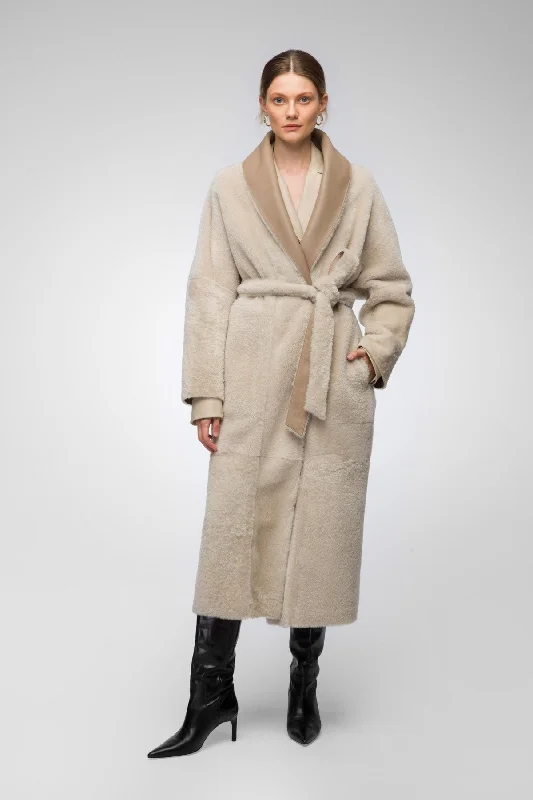 Sexy Fun Ciara - Reversible Latte Shearling Coat