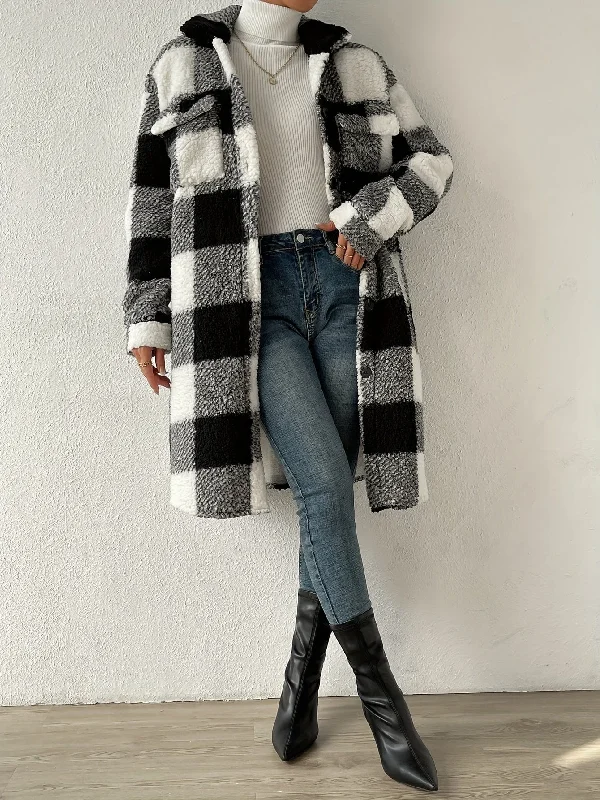 Comfortable And Cold-proof Women's Plaid Teddy Coat