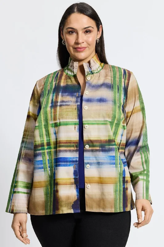 Boutique Recommendation Carolina Plus Painterly Plaid Shirt Jacket