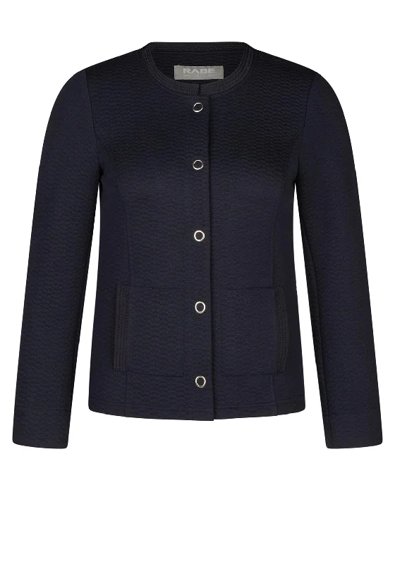 Fashionable And Versatile Rabe Button up Textured Cardigan, Navy