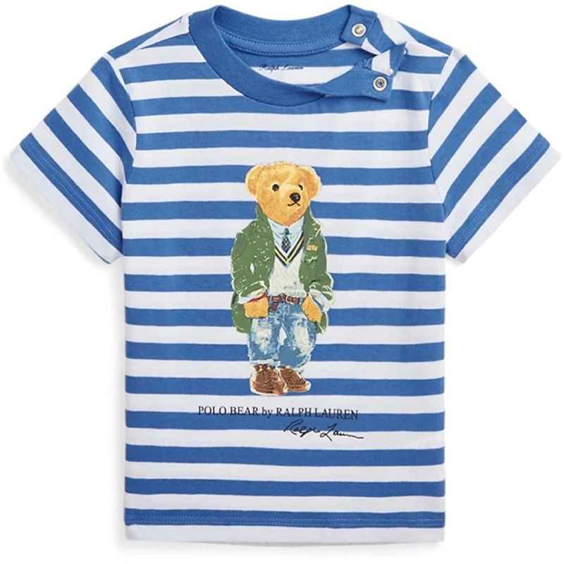 High-quality Styles Ralph Lauren Baby Boy T-Shirt Paris Bear New Englnd Blu