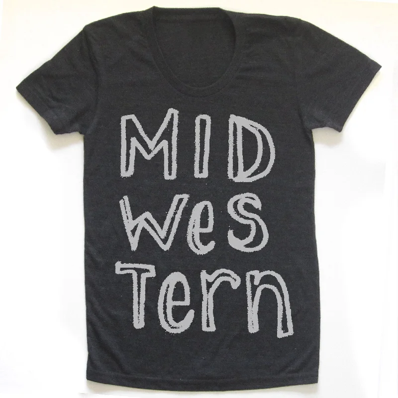 Embroidered Letters MIDWESTERN : women tri-blend tee