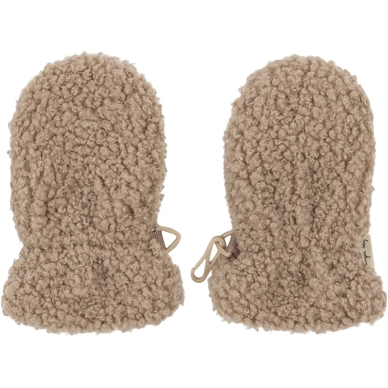 British Fashion Konges Sløjd Oxford Tan Grizz Teddy Baby Mittens