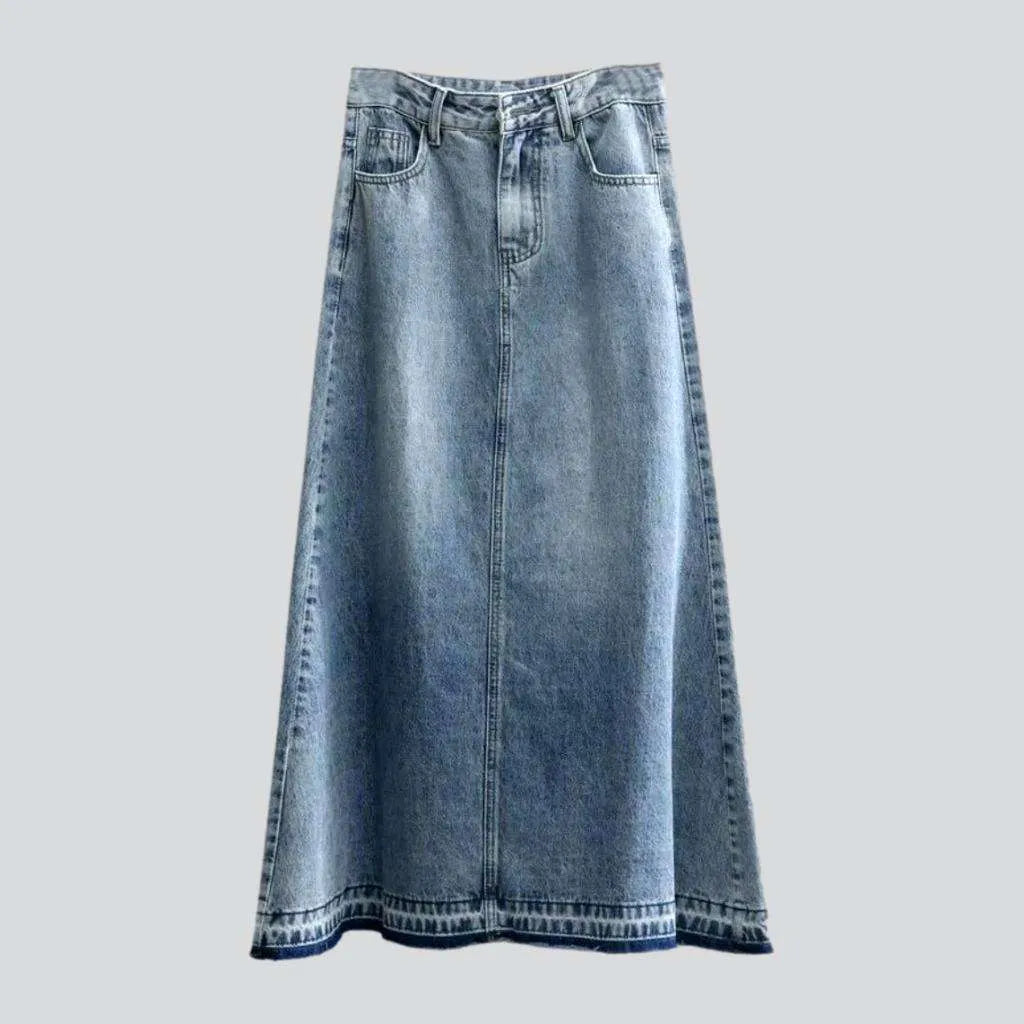 Exquisite Design Light wash vintage jean skirt