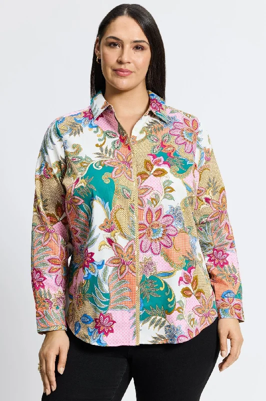 New Season Series Charlie Plus No Iron Jacobean Floral Shirt