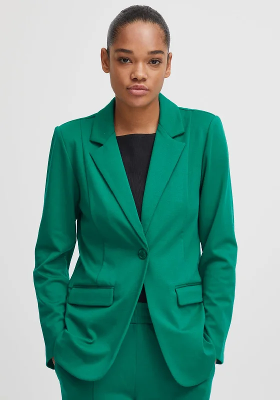 Elegant Design ICHI Kate Lapel Collar Blazer, Cadmium Green