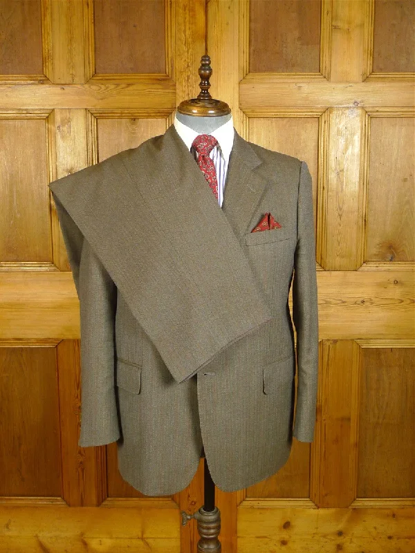 Minimalism 080824/016 apsley mayfair savile row bespoke brown / green multi-pinstripe worsted town & country suit 41 short