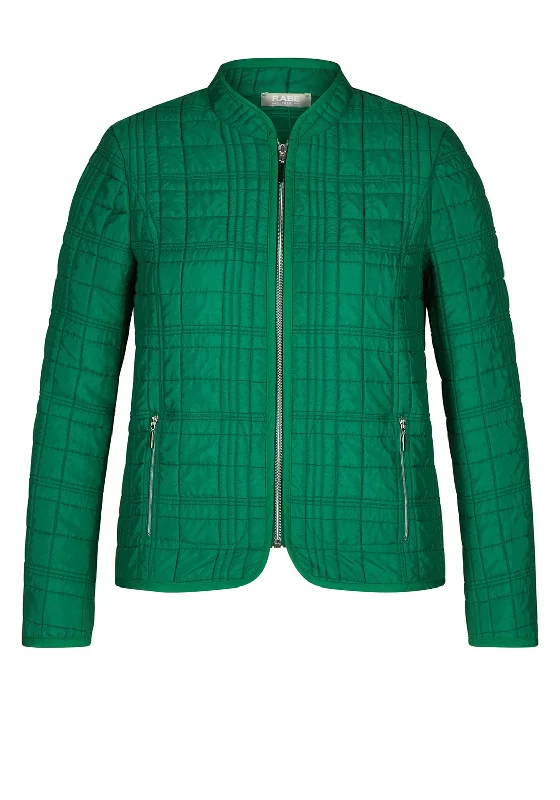 Celebrity Must-have Rabe Zip Up Quilted Jacket, Green