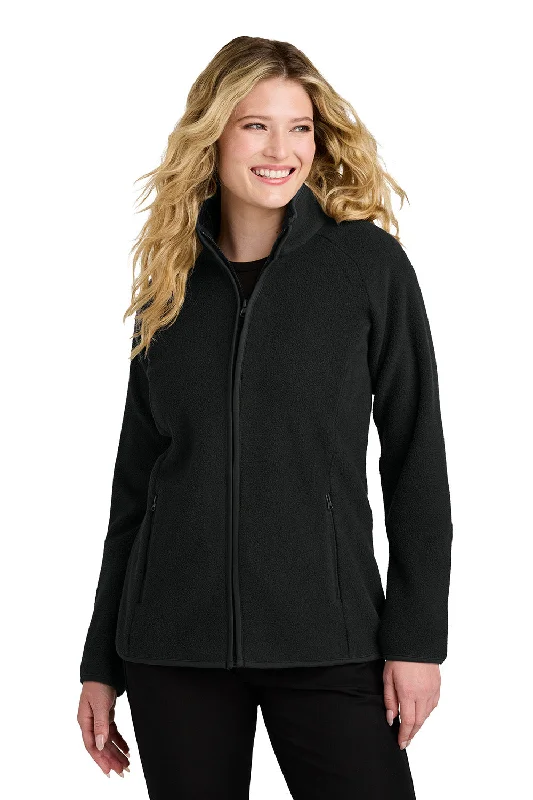 Floral Prints Port Authority Womens C-FREE Raglan Pill Resistant Fleece Full Zip Jacket - Deep Black - New