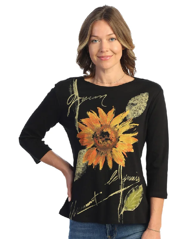 Fresh And Natural Sunflower Printed Cotton Top