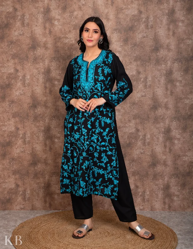 Celebrity Picks Sea Green Aari Embroidered Summer Suit